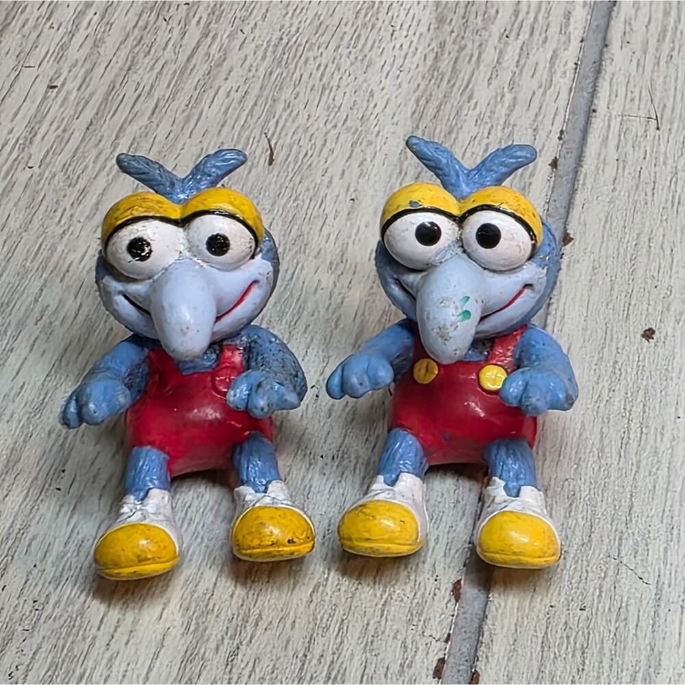 Vtg 1986 Sesame Street Muppet Babies Baby Gonzo Lot Of PVC Figurines Happy Meal
